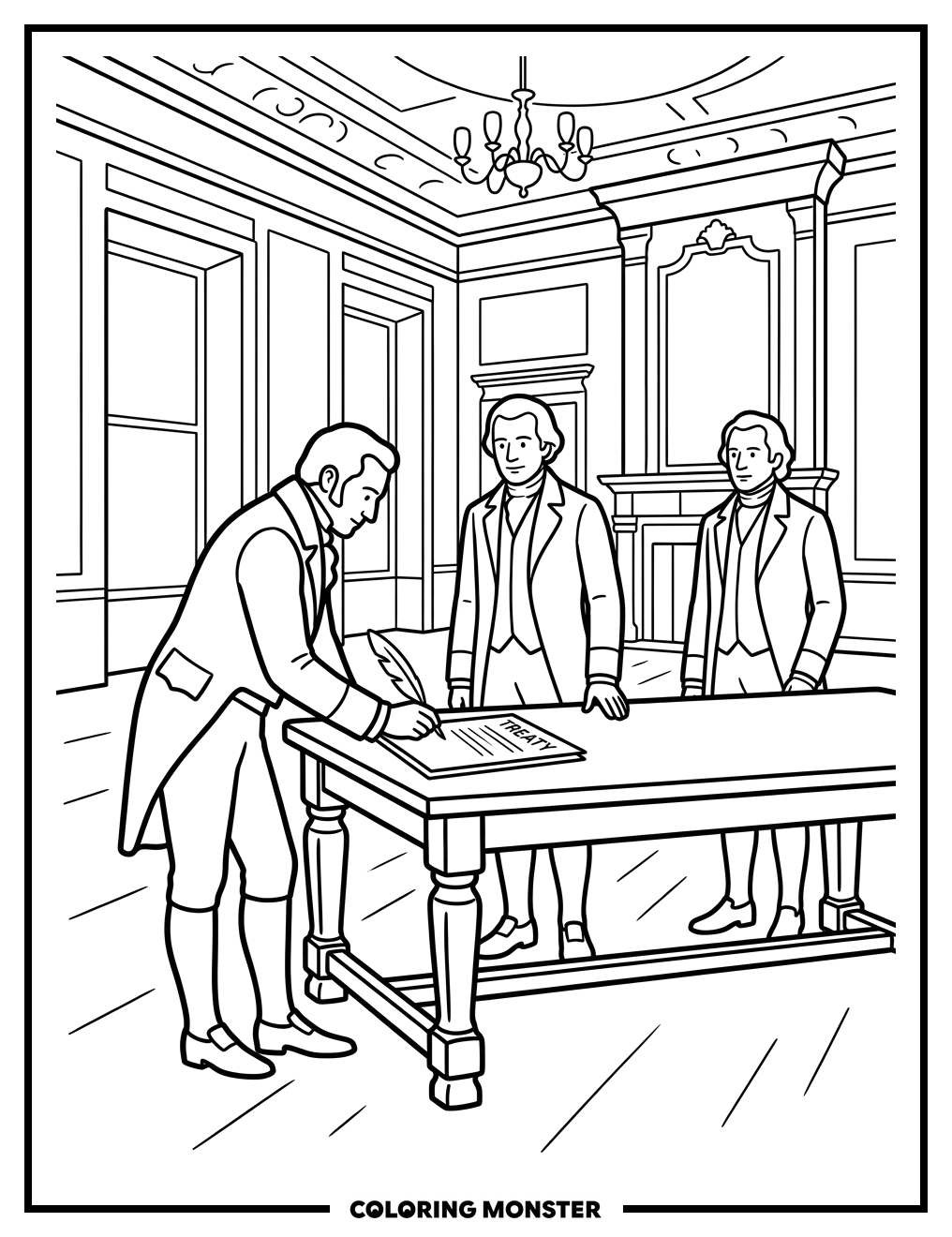 Signing of the Louisiana Purchase Coloring Page