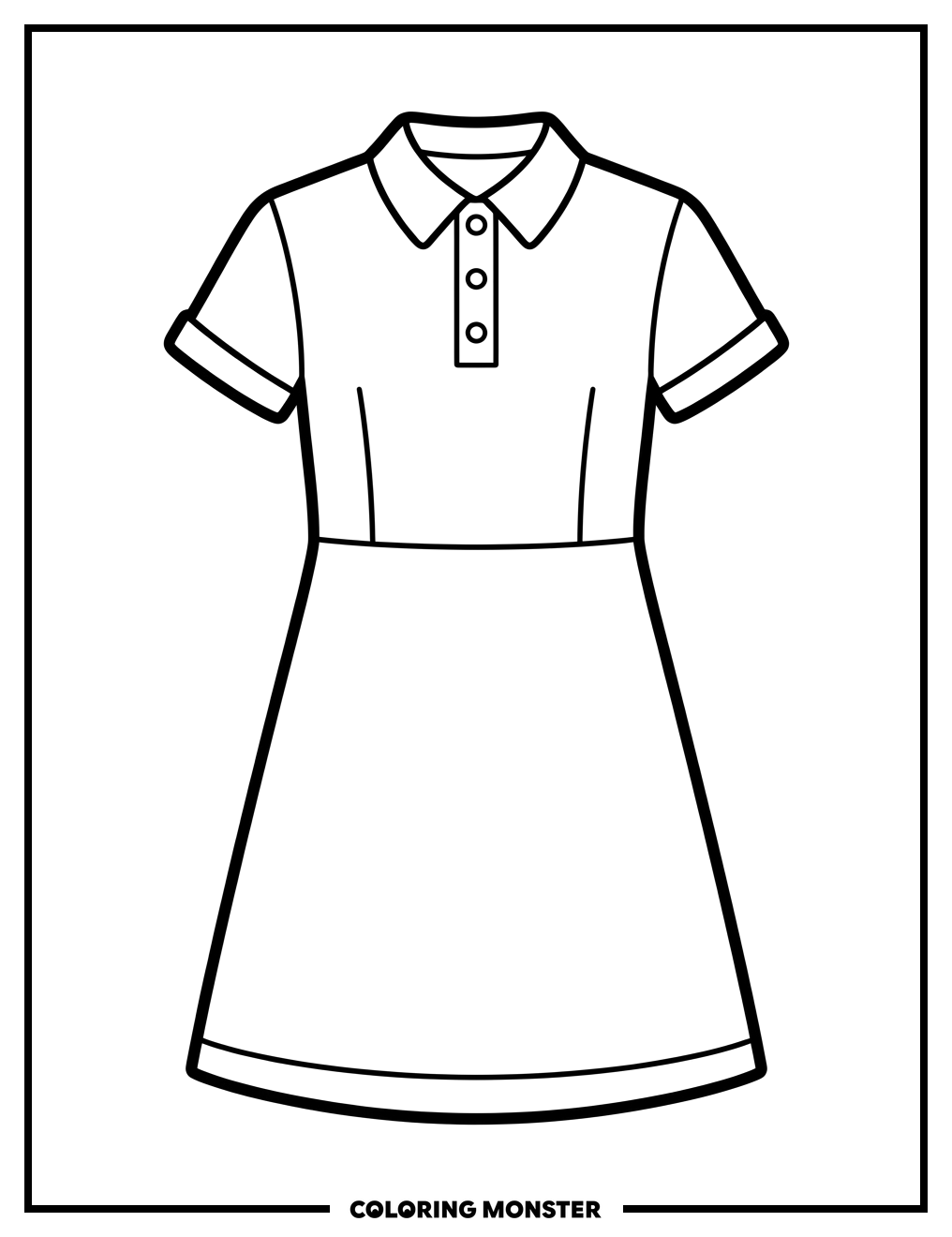 Simple A-Line Dress Coloring Page