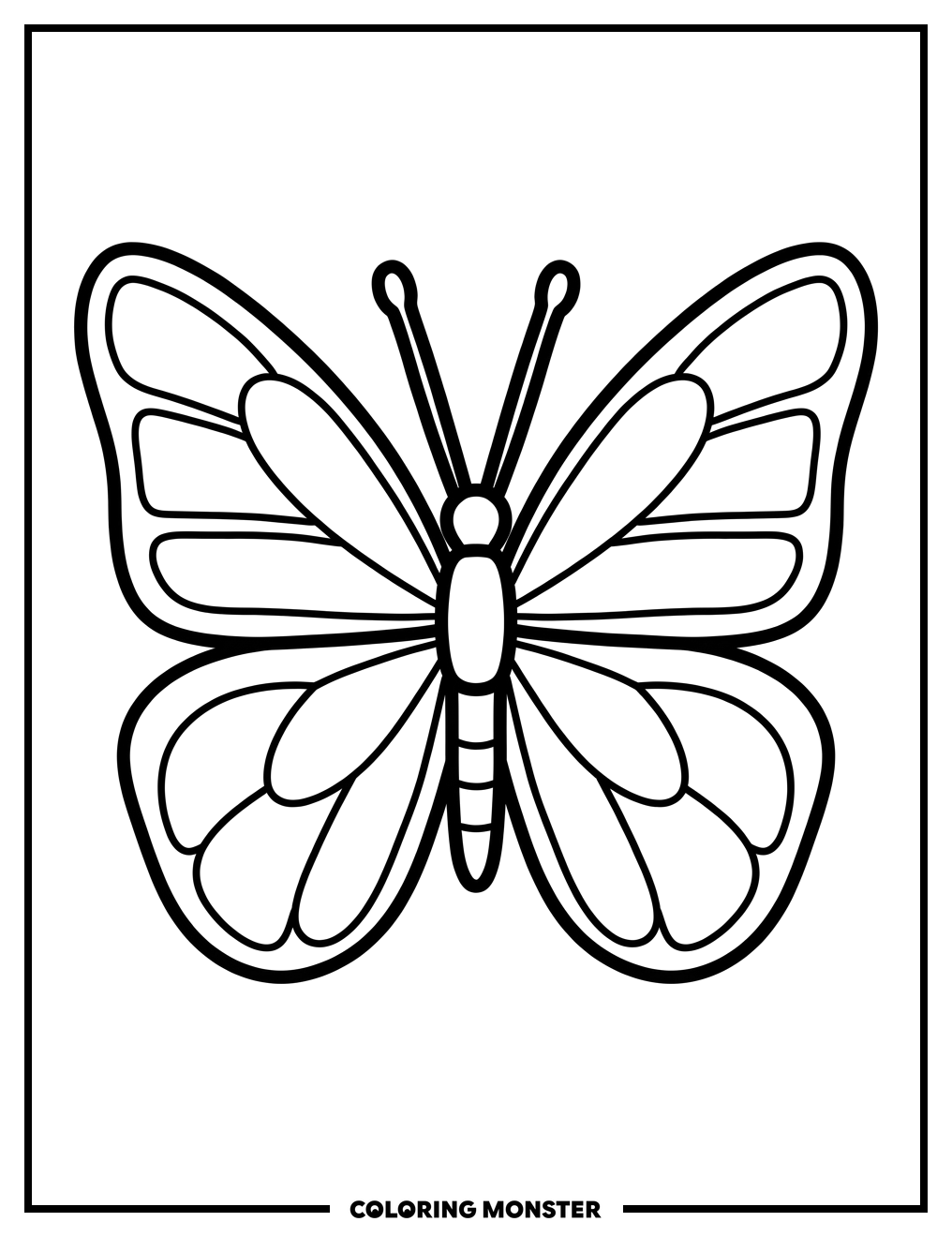 Simple Butterfly Coloring Page