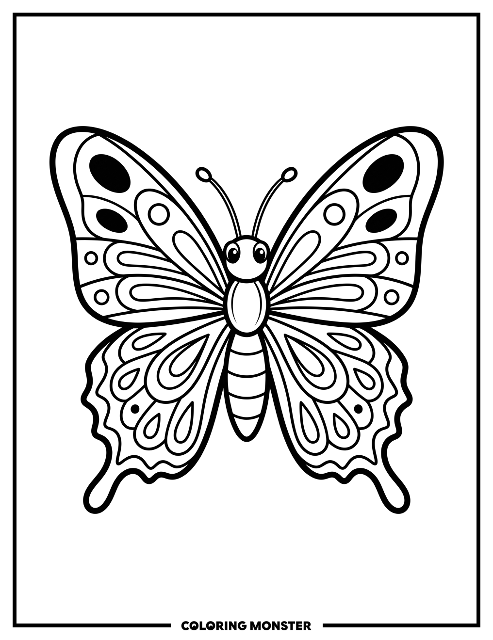 Simple Butterfly on White Background Coloring Page