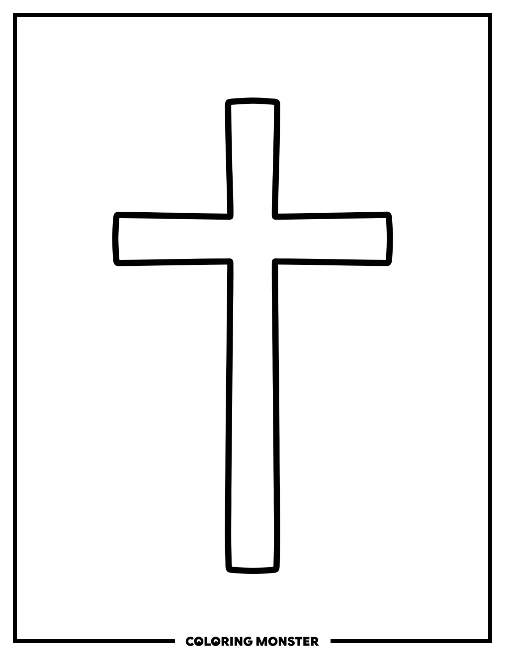 Simple Christian Cross Coloring Page