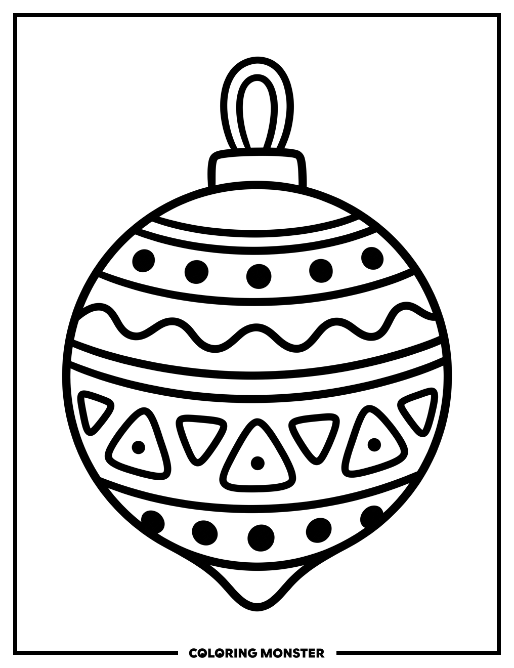 Simple Christmas Ornament Coloring Page