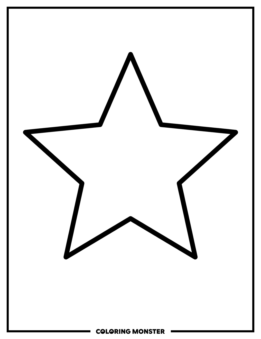 Simple Five-Pointed Star Logo Coloring Page