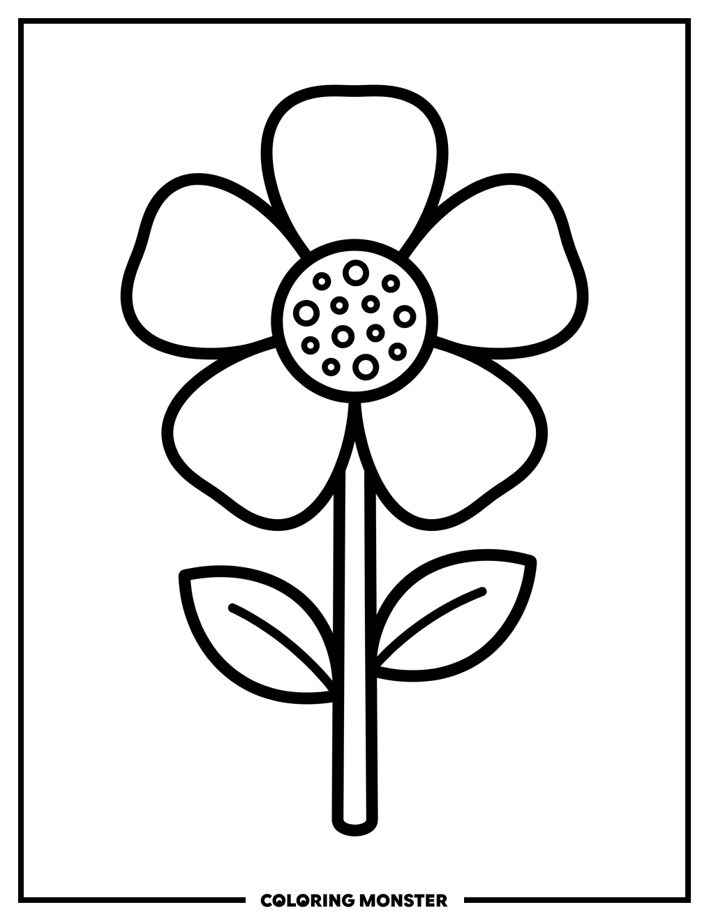 Simple Flower Outline Coloring Page