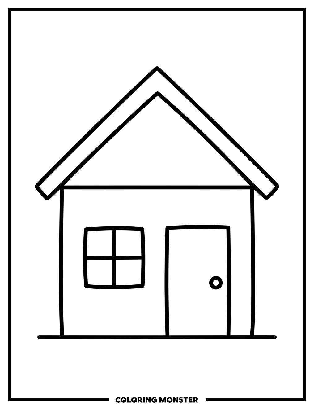 Simple House Outline Coloring Page