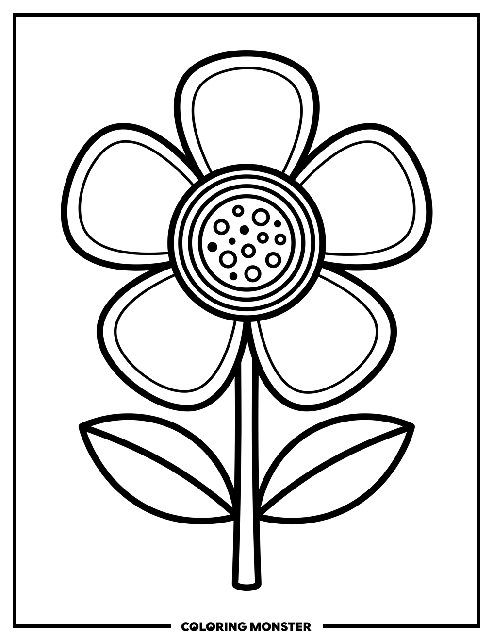 Simple Large Flower Coloring Page
