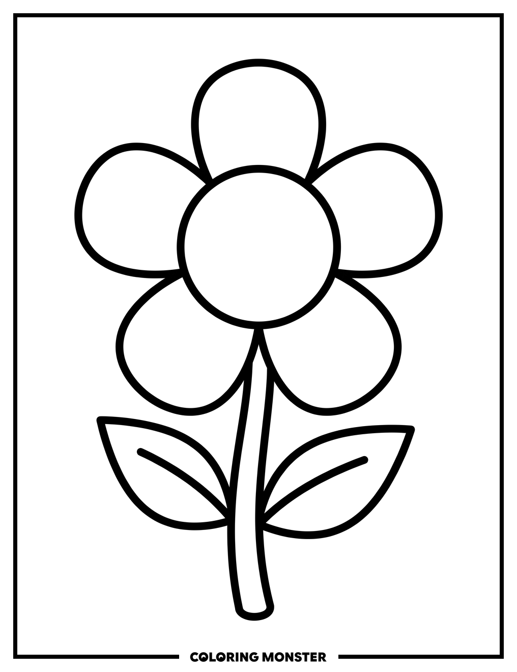 Simple Large Flower Coloring Page
