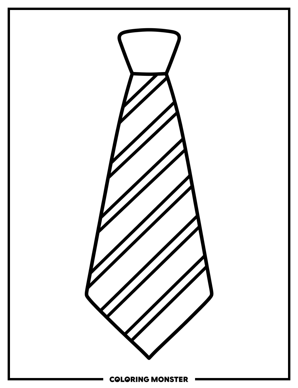 Simple Necktie Coloring Page