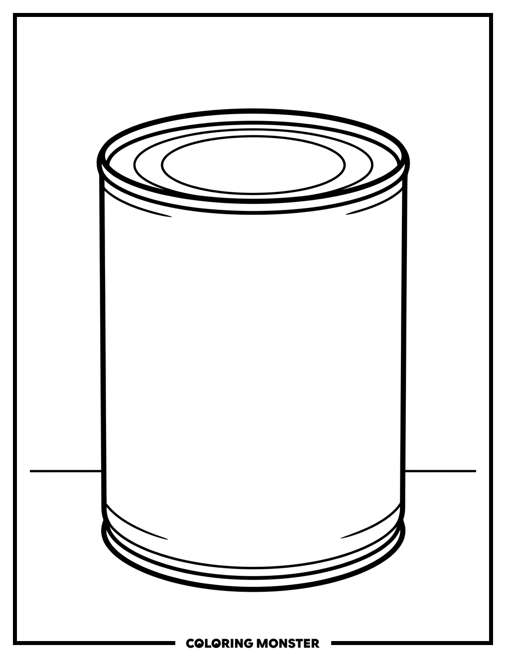 Simple Tin Can Coloring Page