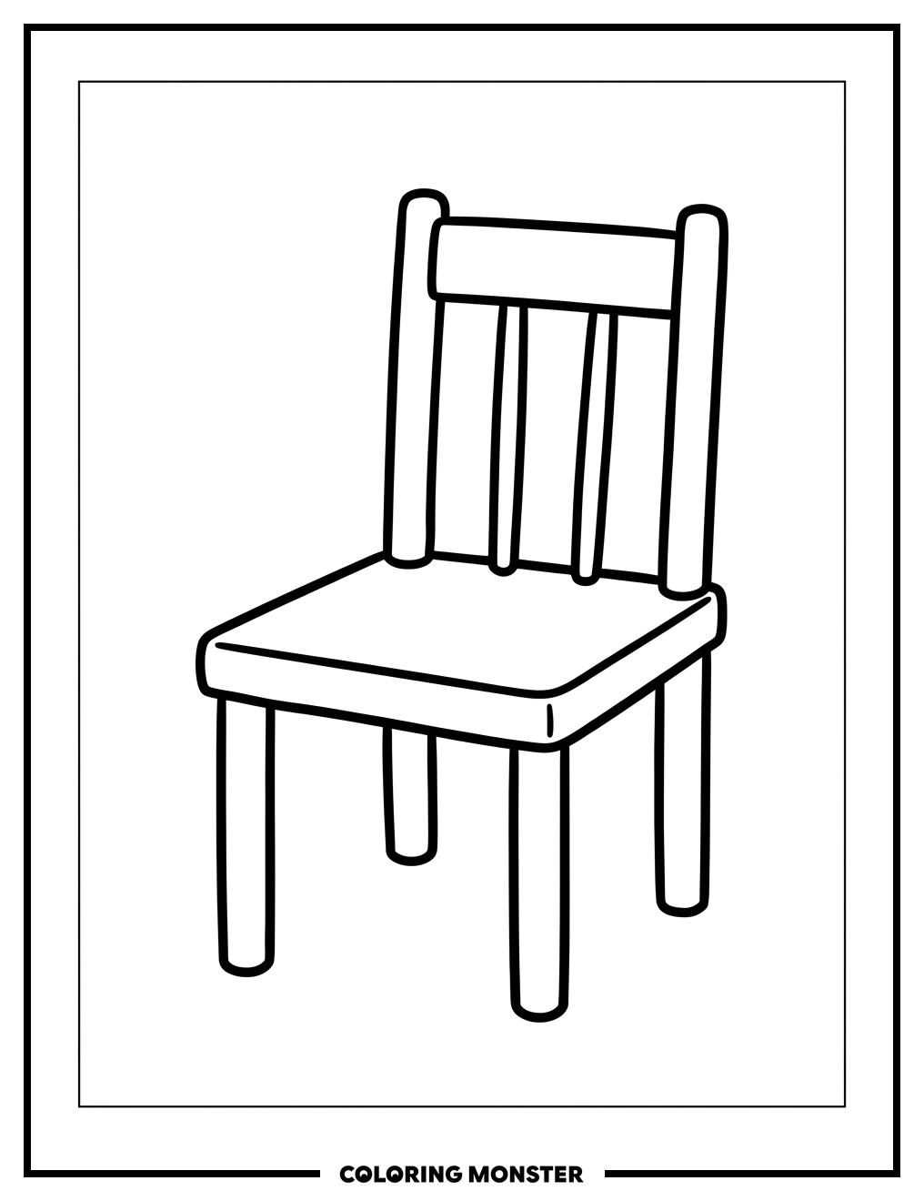 Simple Wooden Chair Coloring Page