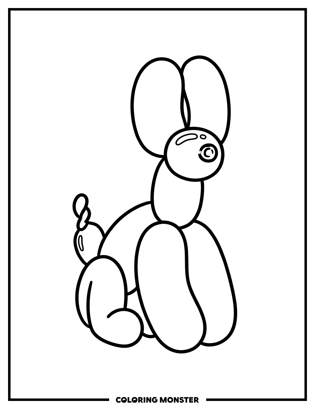 Single Balloon Dog Coloring Page