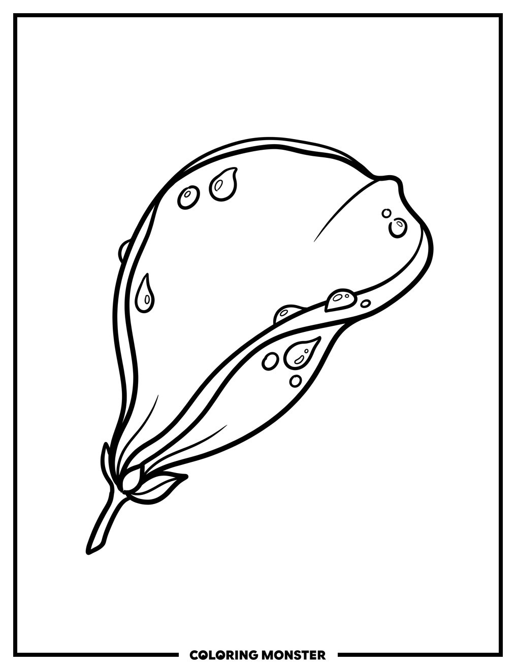 Single Flower Petal with Dew Drops Coloring Page