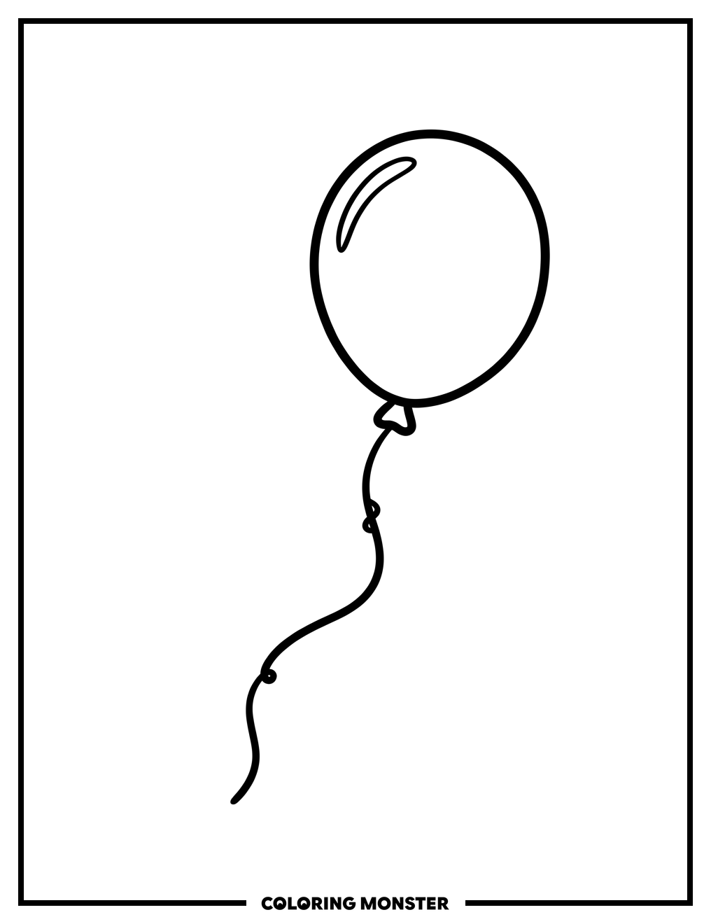 Single Red Balloon Ascending Coloring Page