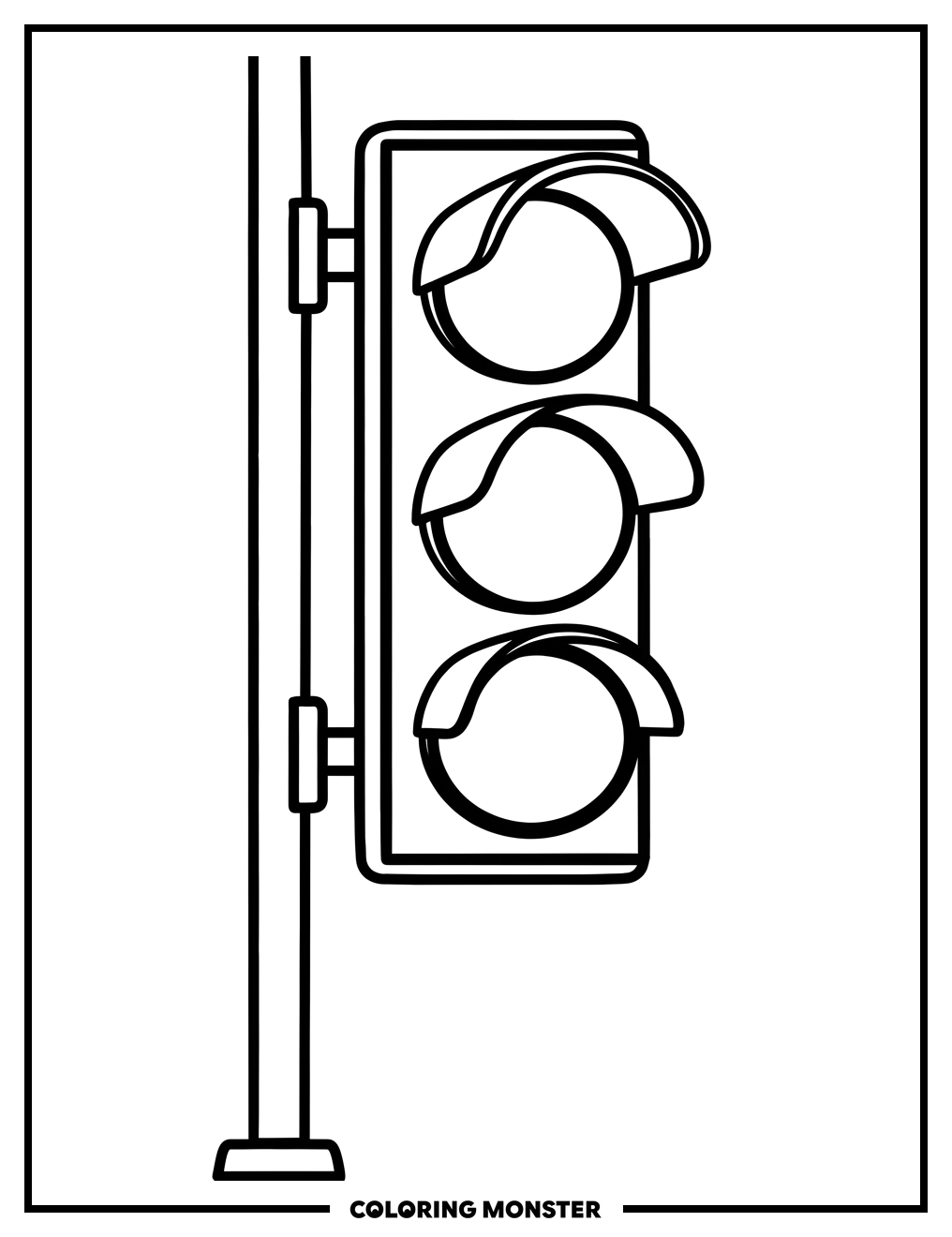 Single Traffic Light Coloring Page