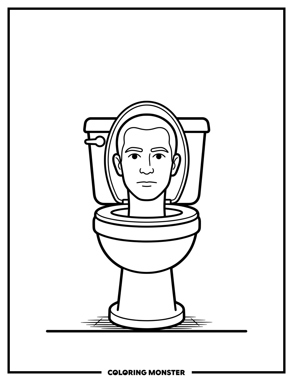 Skibidi Toilet Character Coloring Page