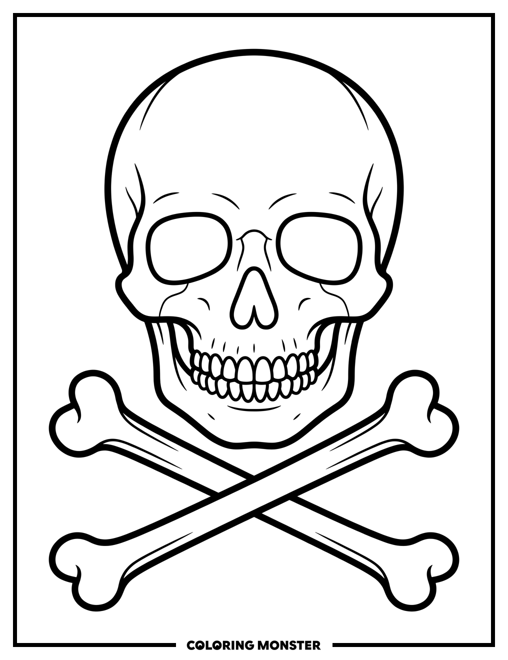 Skull and Crossbones Coloring Page