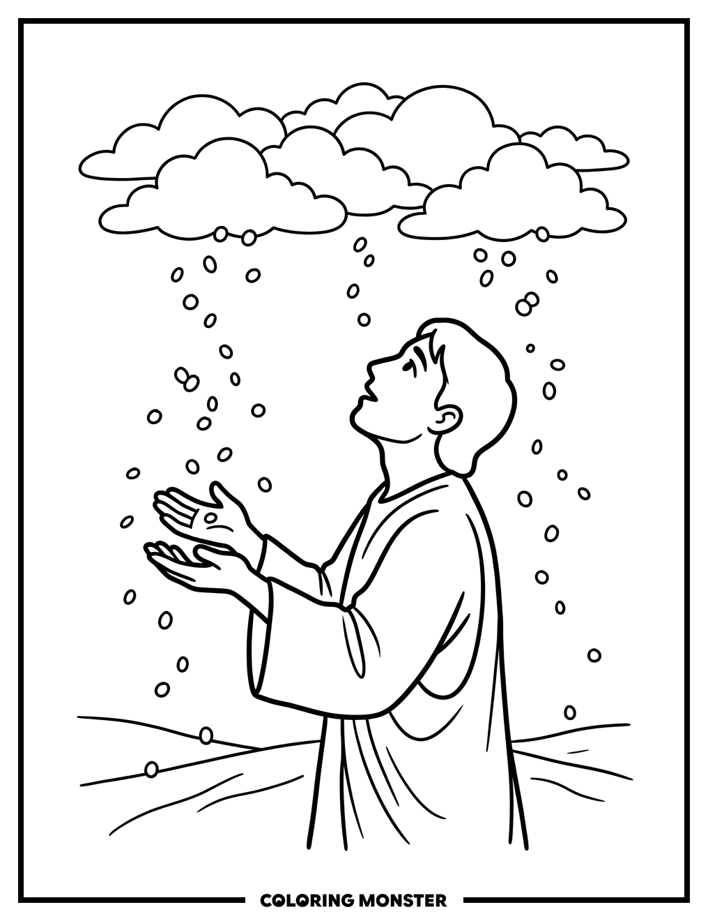 Sky Food Shower Coloring Page