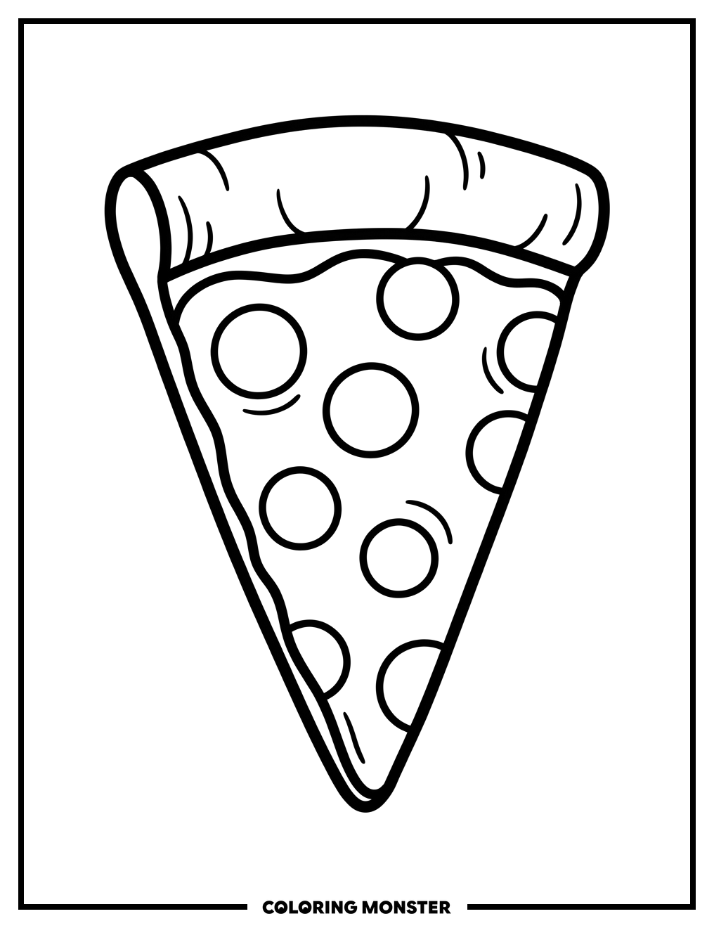 Slice of Pepperoni Pizza Coloring Page