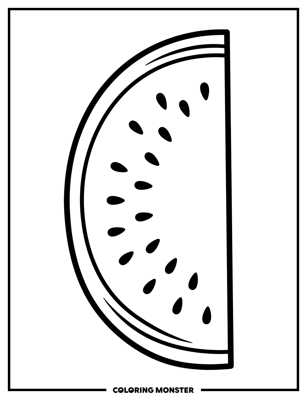 Slice of Watermelon Coloring Page