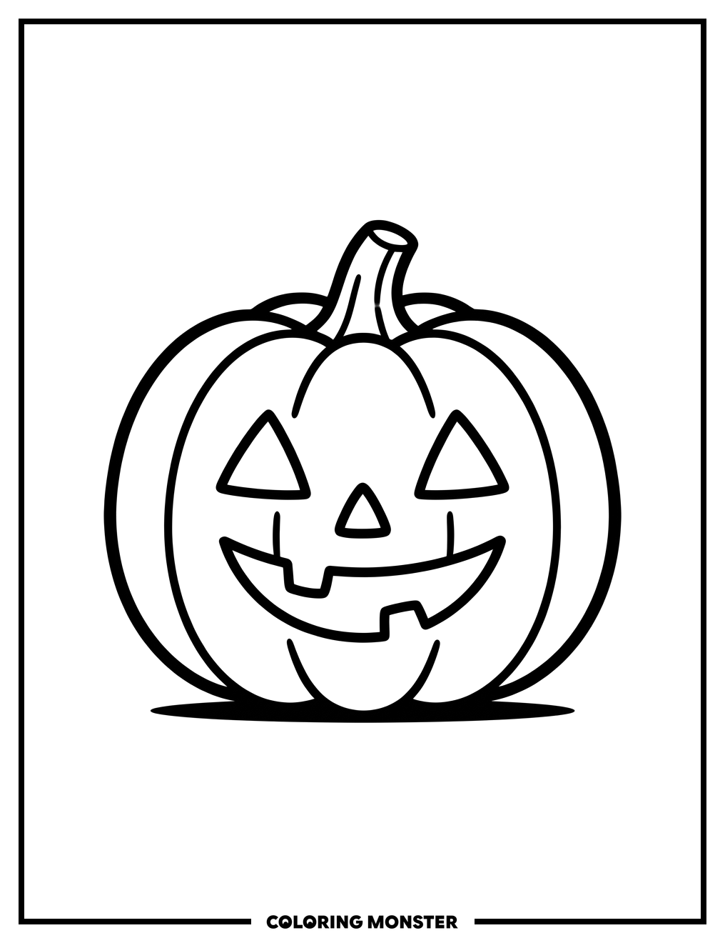 Small Round Pumpkin Coloring Page