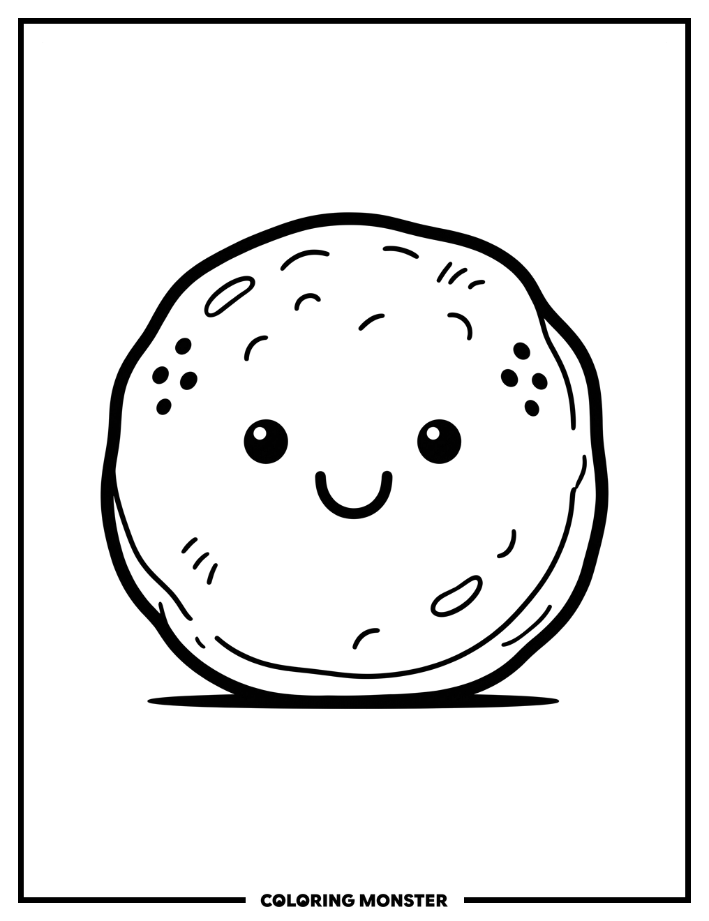 Smiling Biscuit Coloring Page