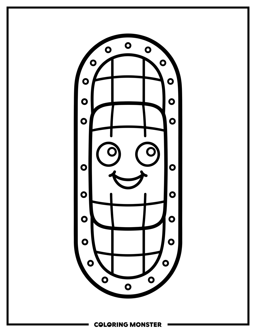 Smiling Cartoon Band-Aid Coloring Page
