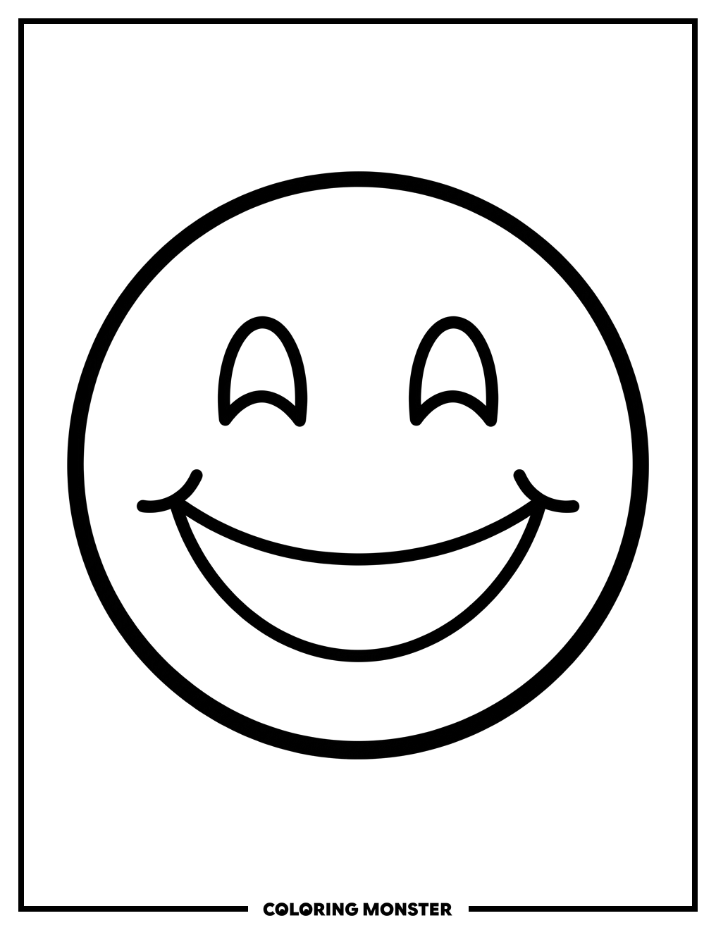 Smiling Face Emoji Coloring Page