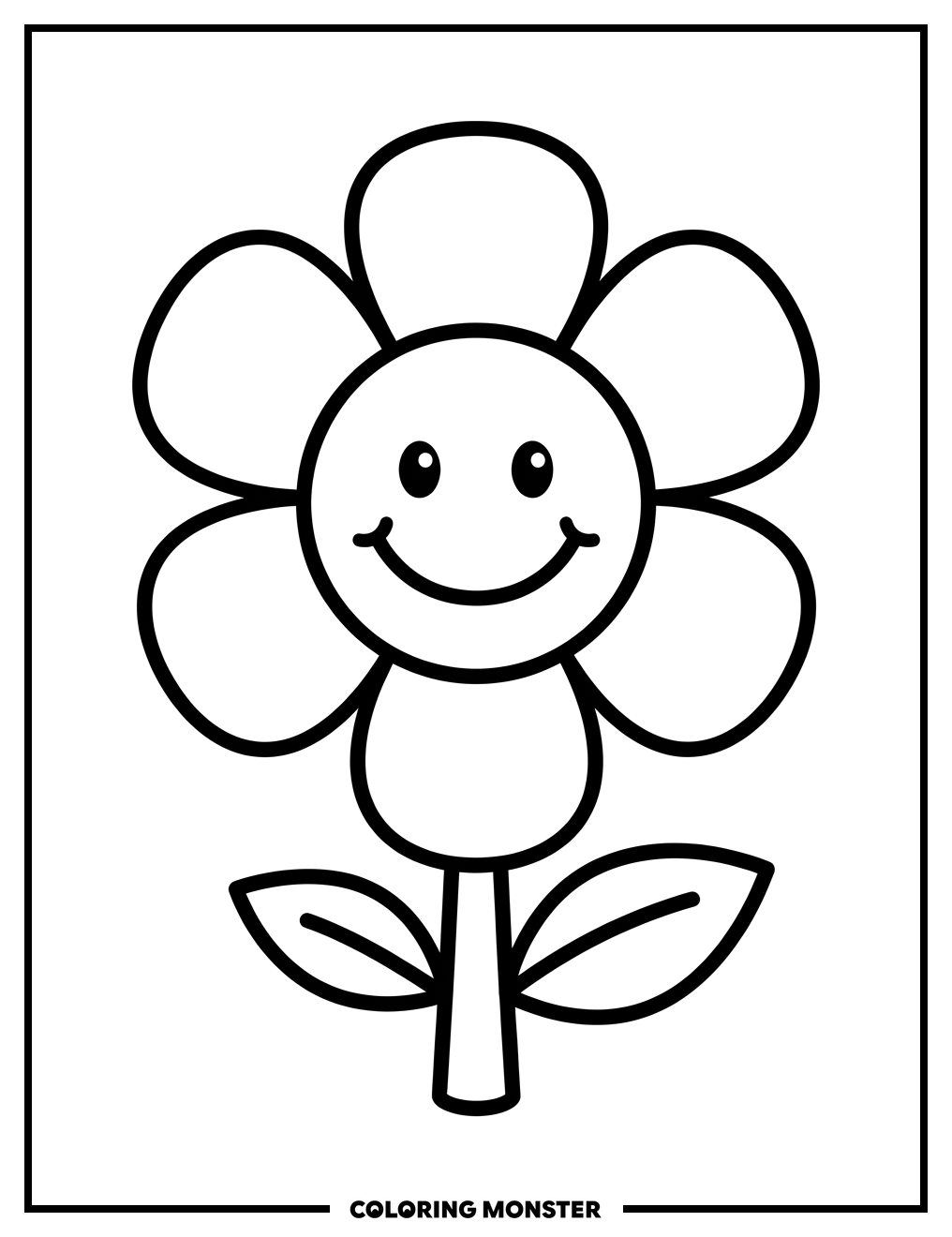 Smiling Flower Coloring Page