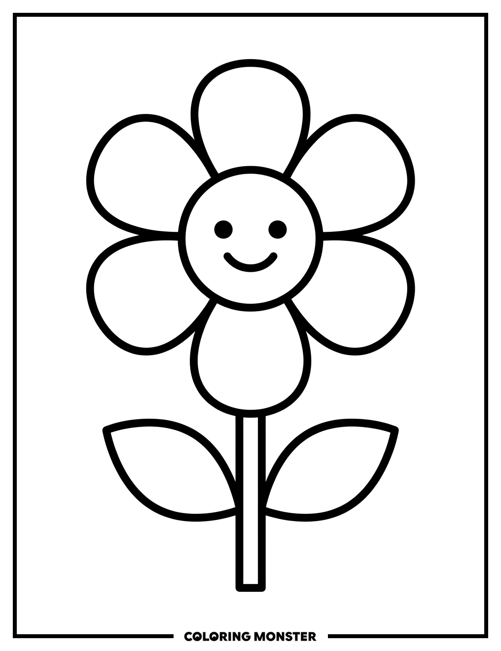 Smiling Flower Coloring Page