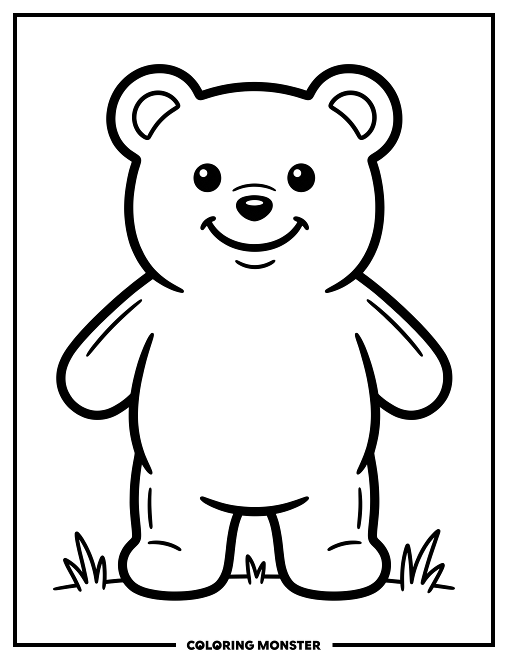 Smiling Gummy Bear Coloring Page