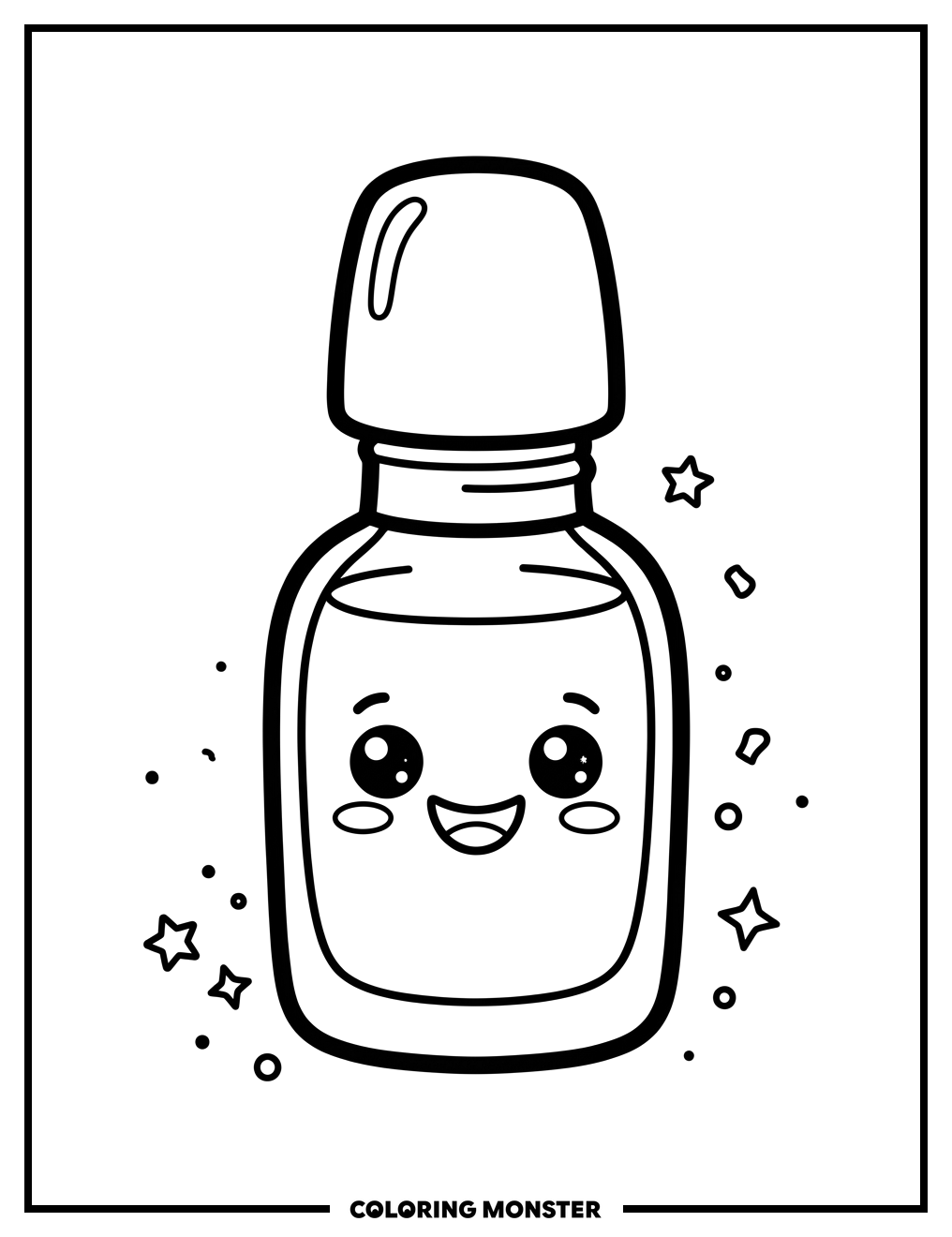 Smiling Lip Gloss Bottle Coloring Page