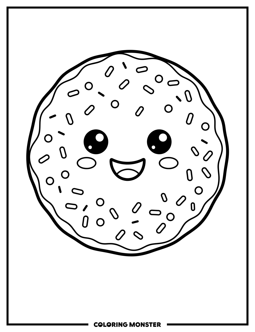 Smiling Sprinkle Cookie Coloring Page