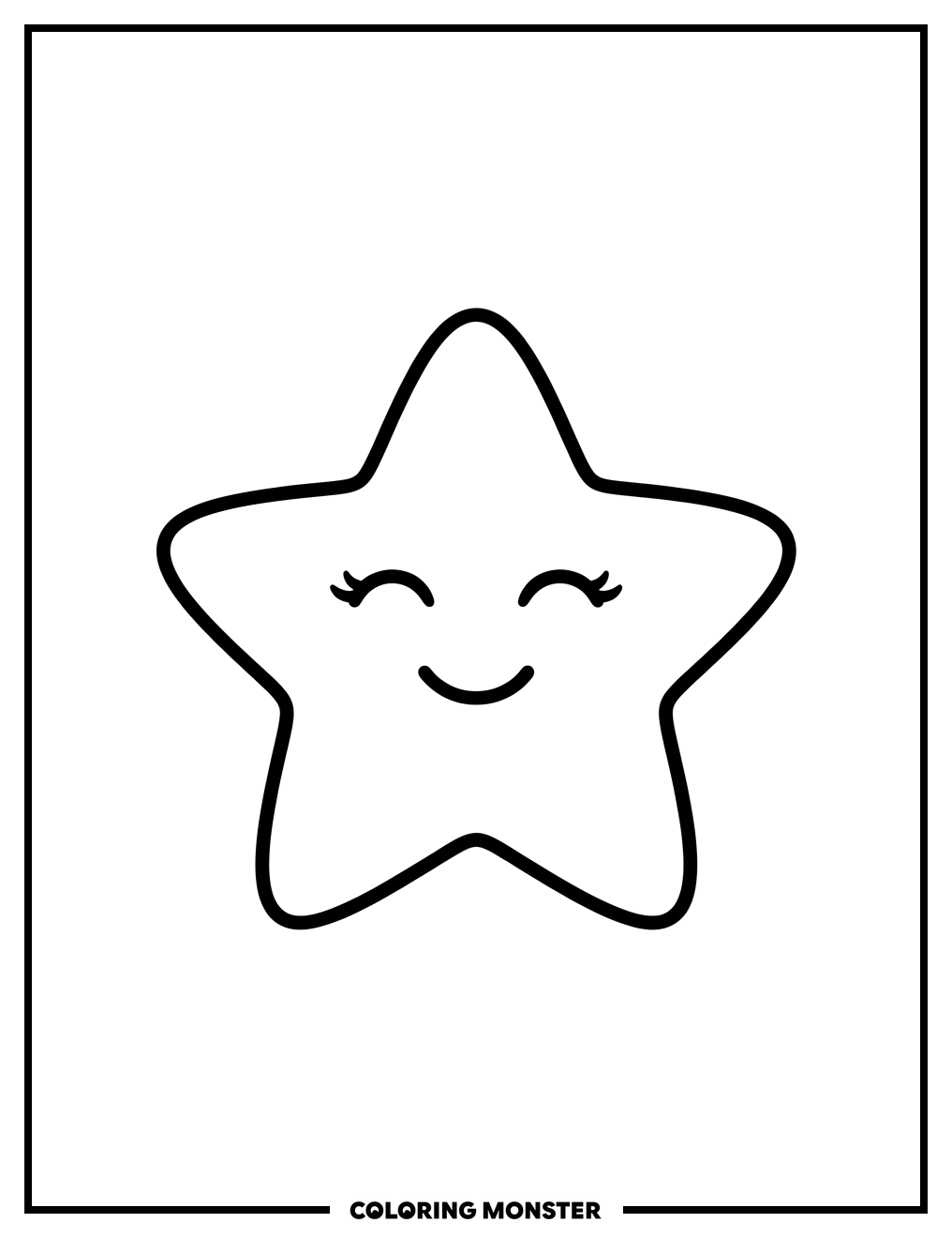 Smiling Star Coloring Page