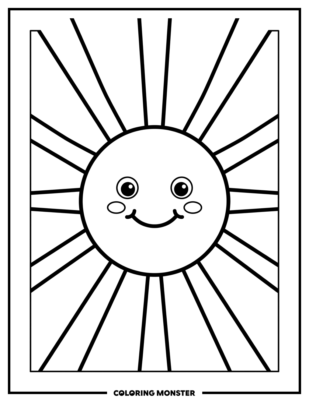 Smiling Sun Coloring Page