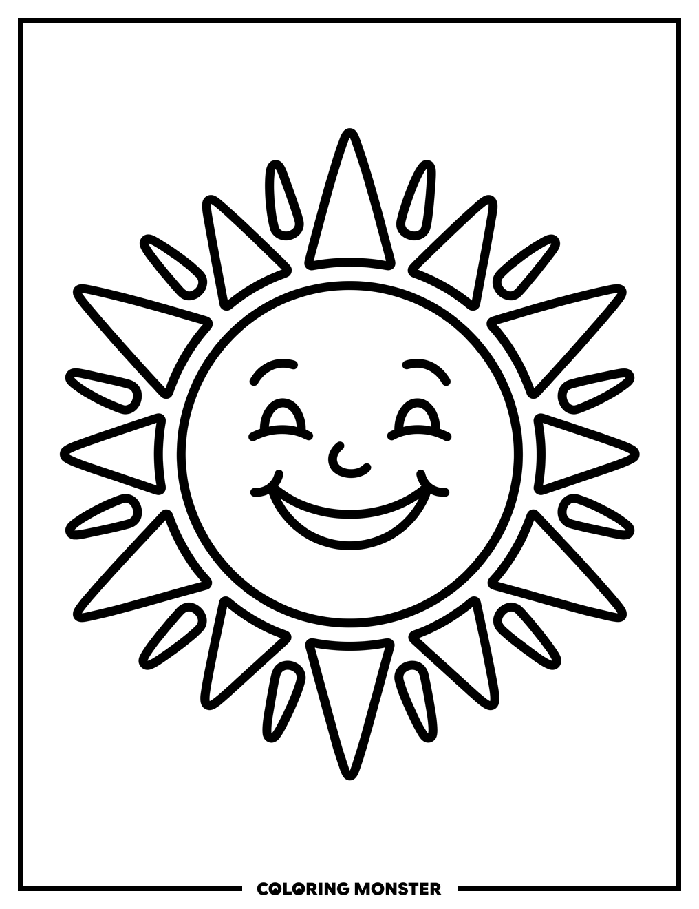 Smiling Sun Coloring Page