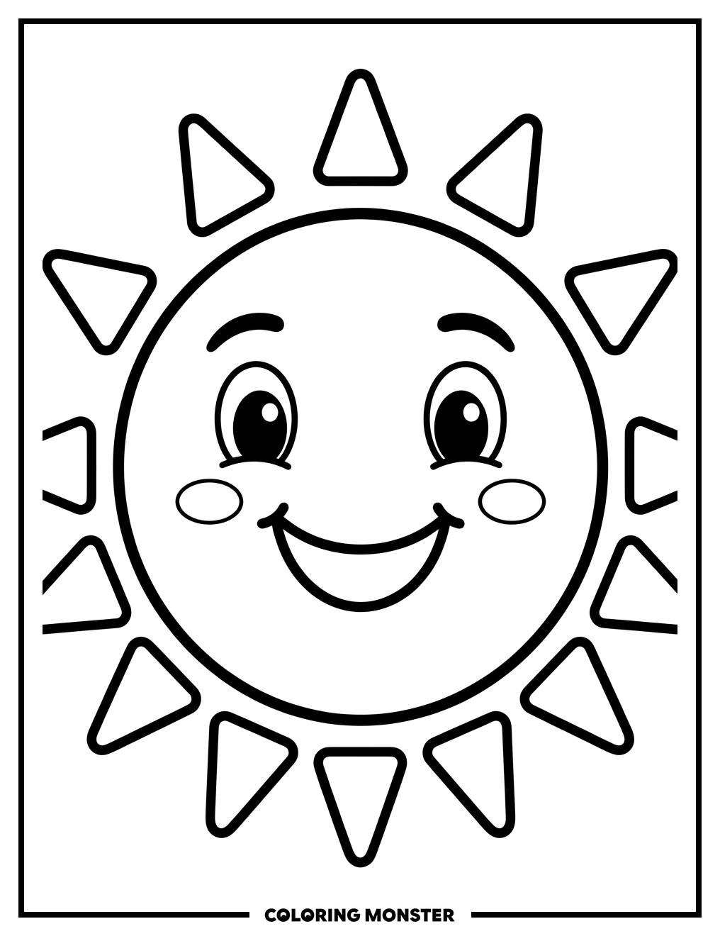 Smiling Sun Coloring Page