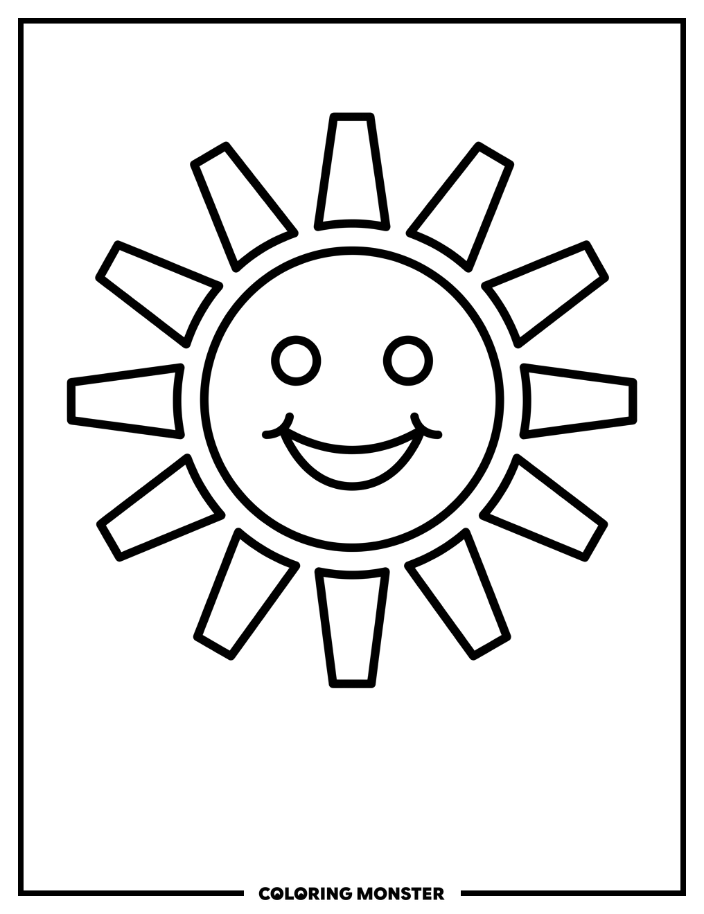 Smiling Sun Coloring Page