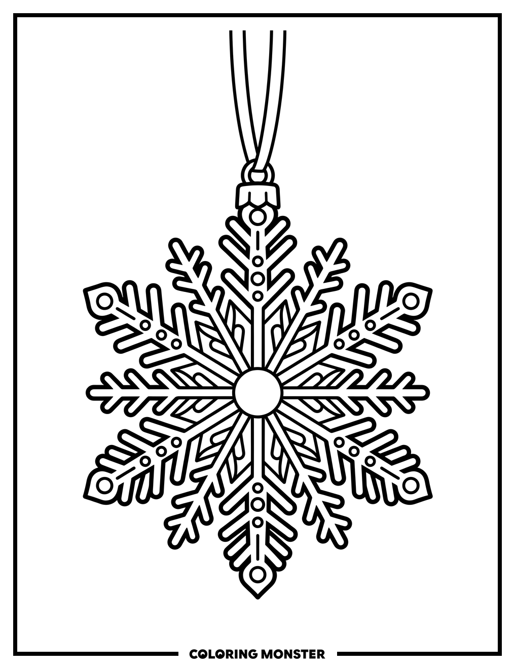 Snowflake Christmas Ornament Coloring Page