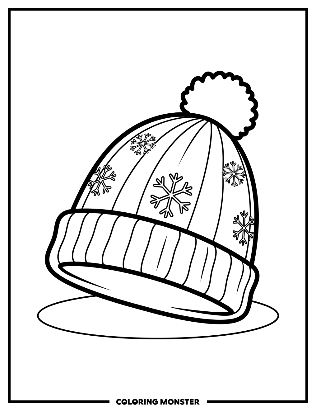 Snowflake Stocking Cap Coloring Page