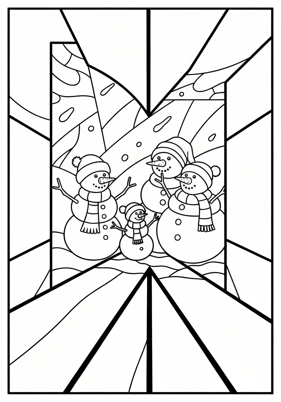 Snowman Family In A Blizzard