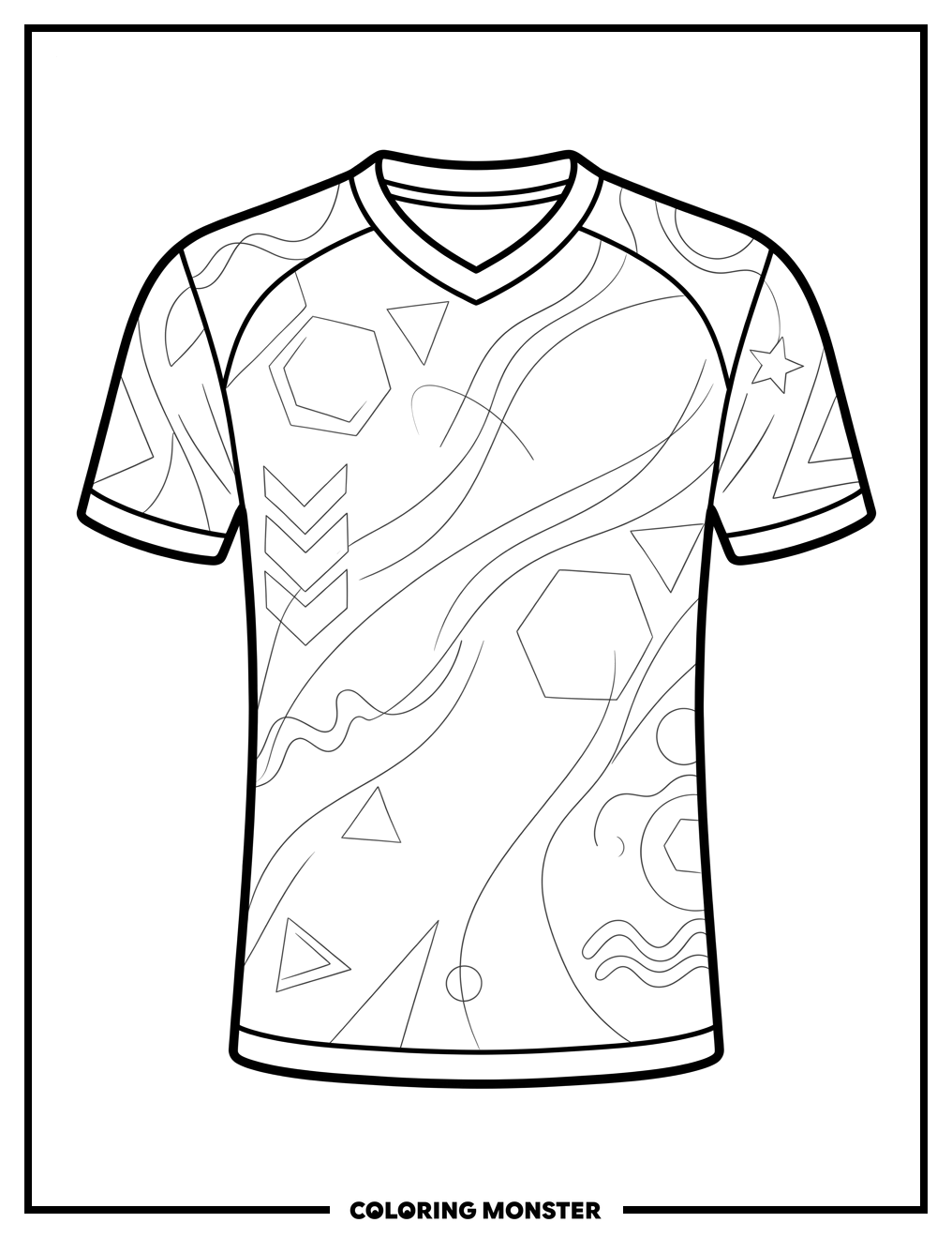 Soccer Jersey Design Template Coloring Page
