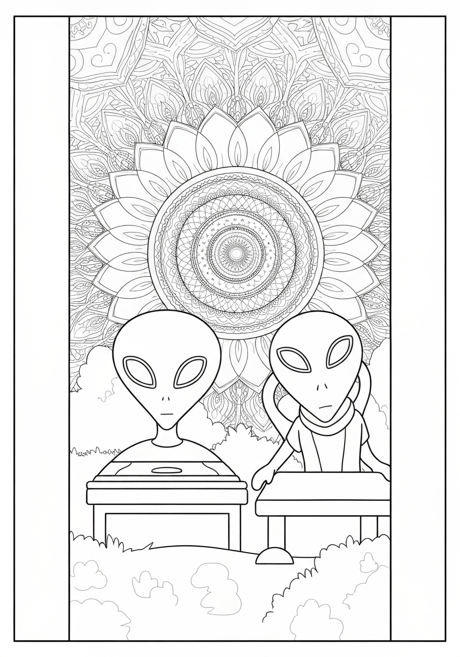 Space Aliens Landing In A Backyard