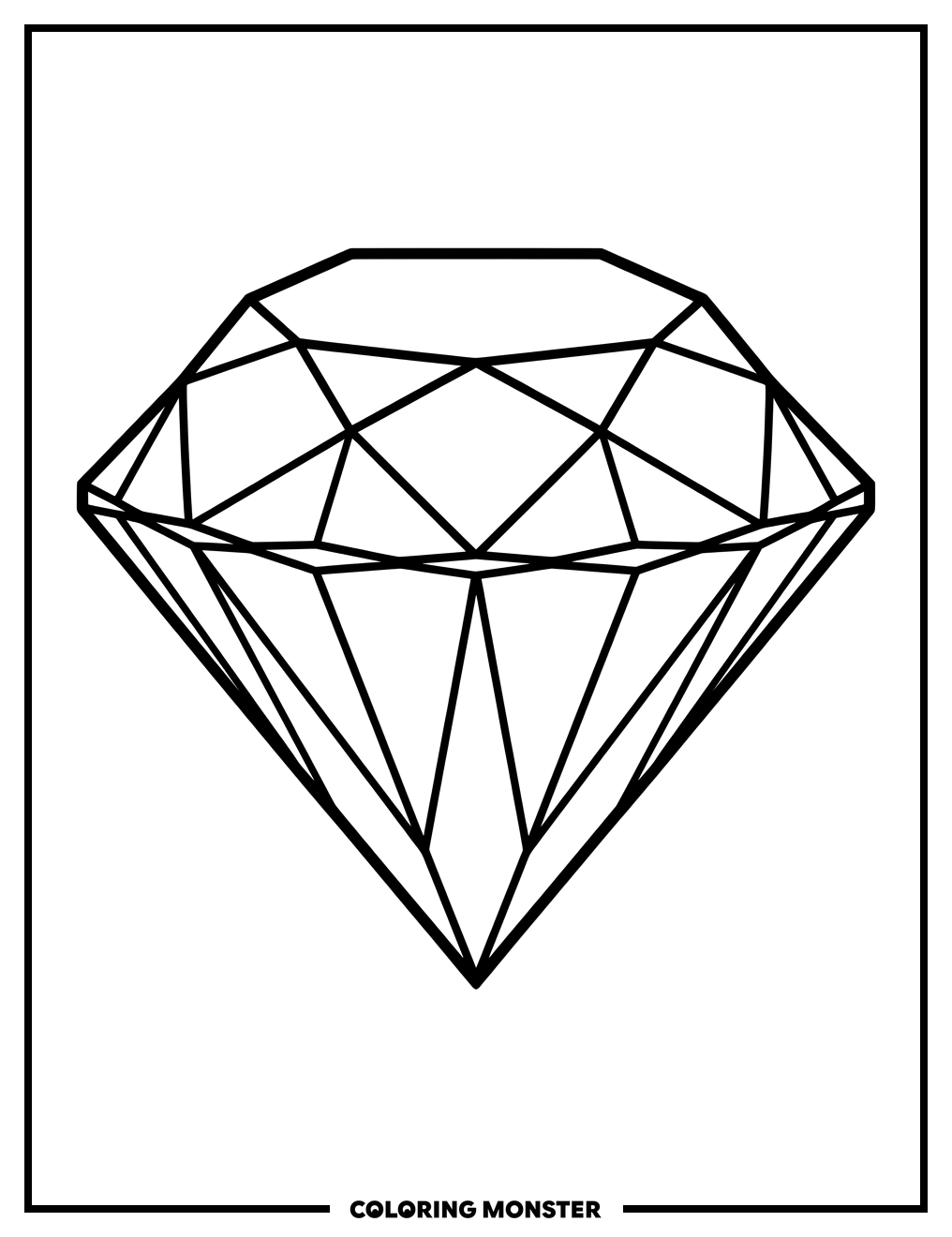 Sparkling Diamond Jewel Coloring Page
