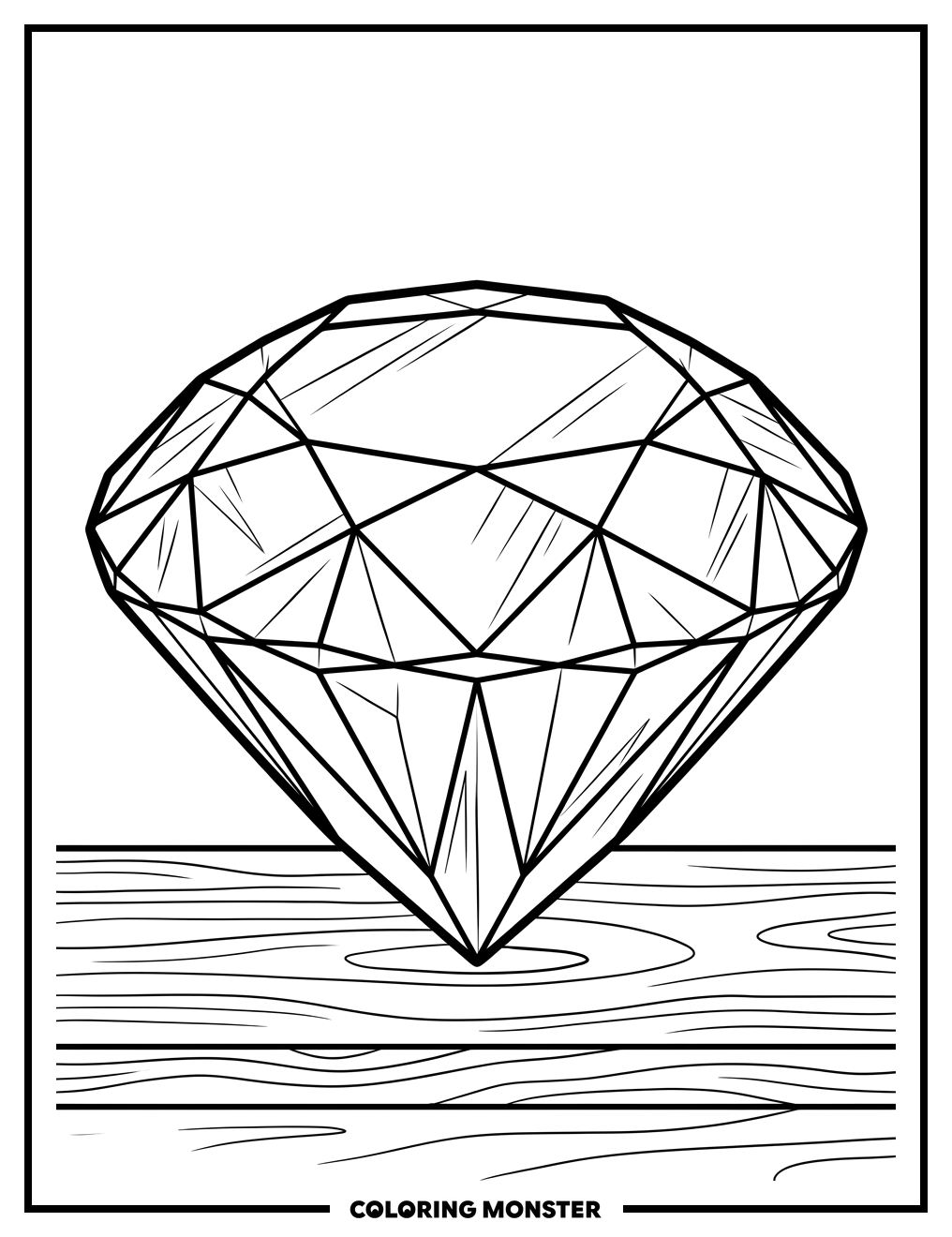 Sparkling Gemstone Coloring Page