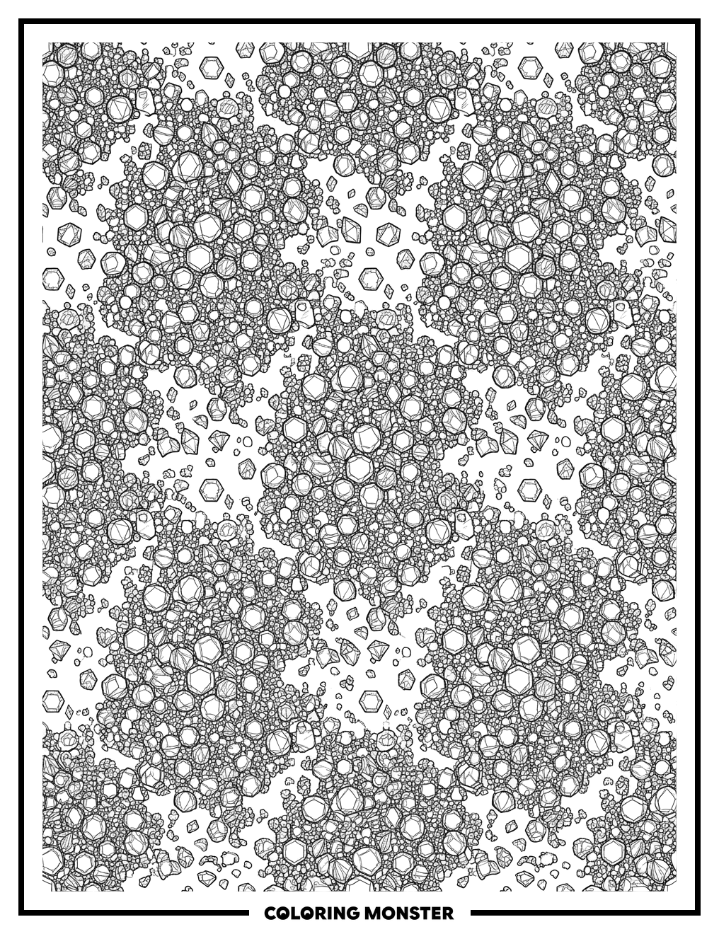 Sparkling Gemstone Collection Coloring Page