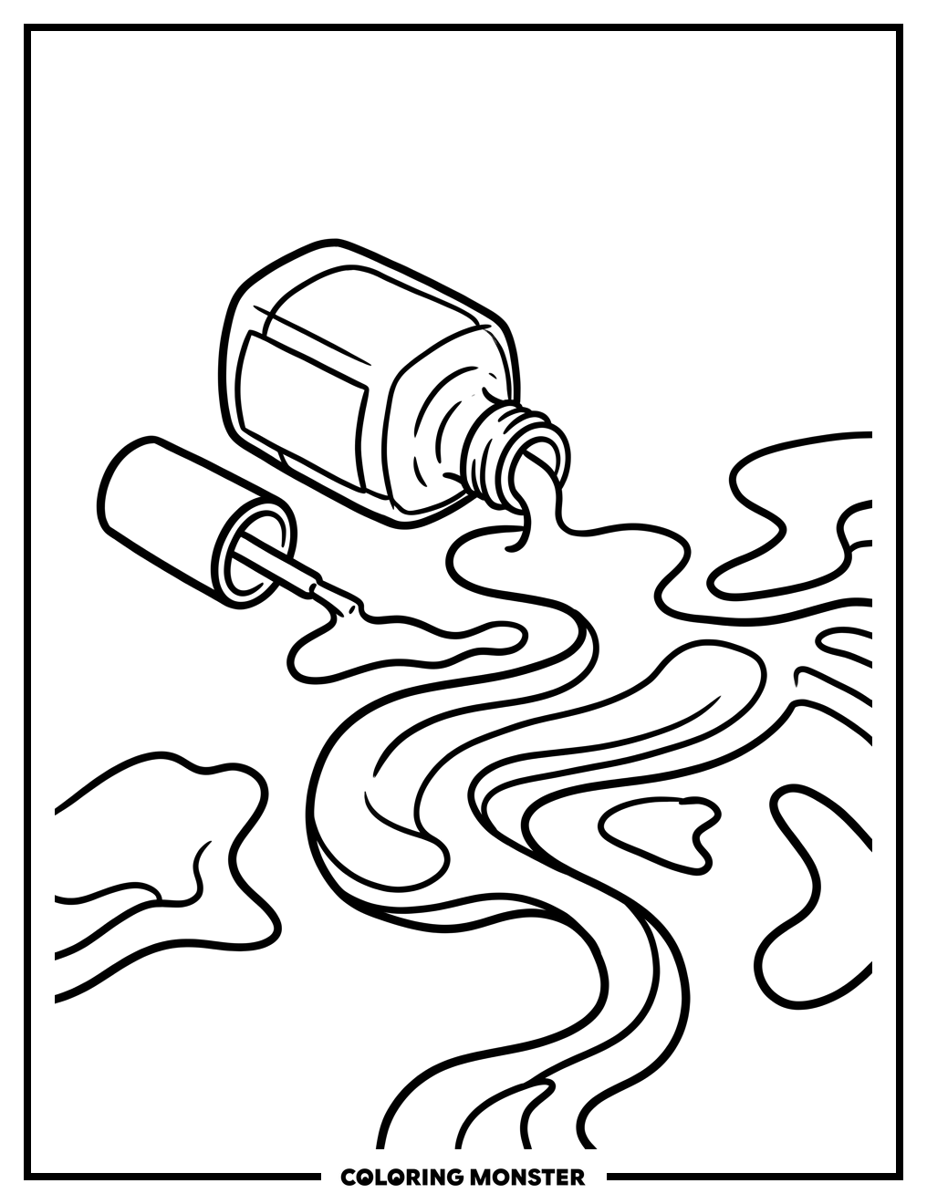 Spilled Nail Polish Art Coloring Page