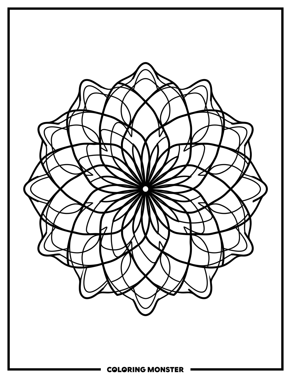 Spirograph Flower Pattern Coloring Page
