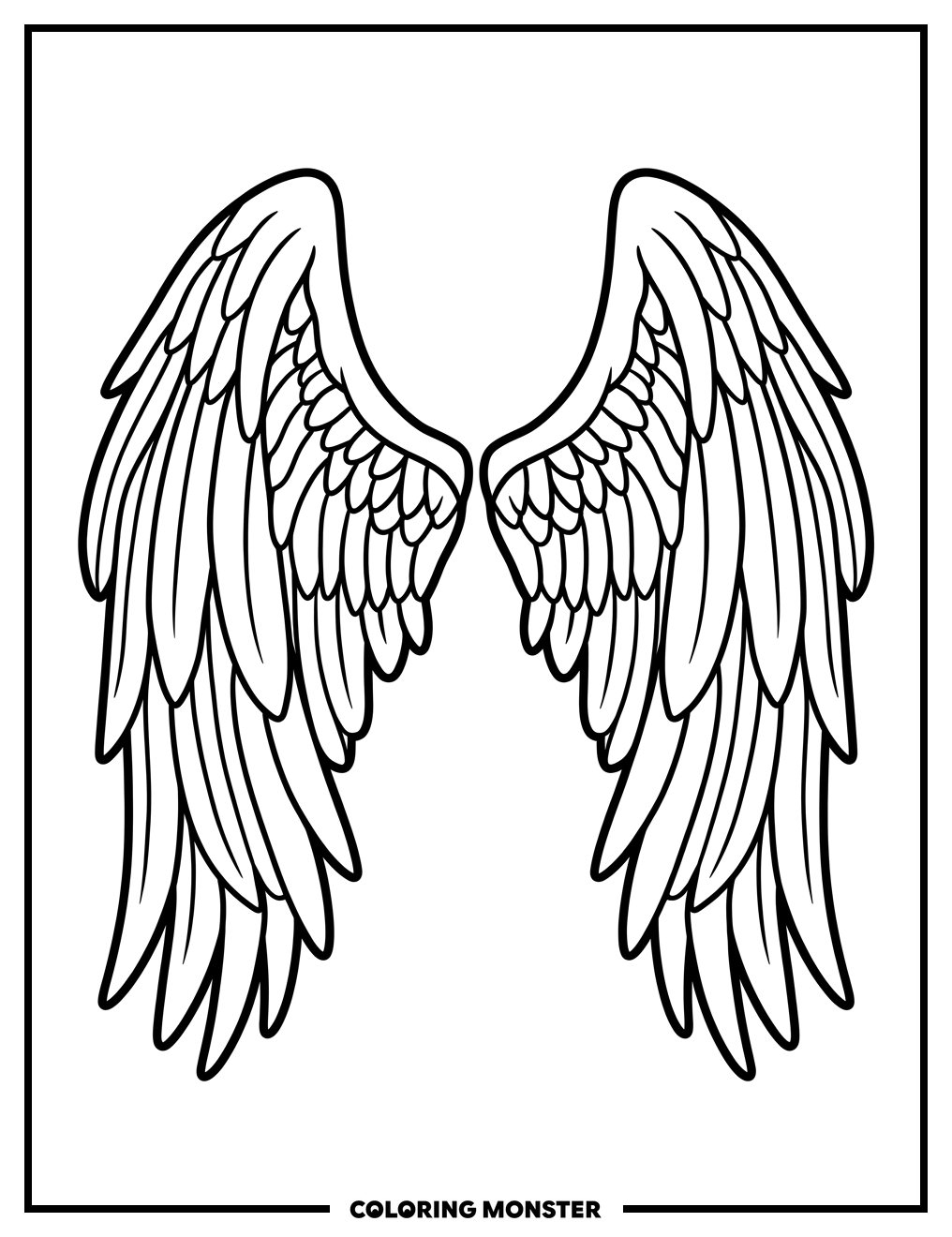 Spread Angel Wings Coloring Page
