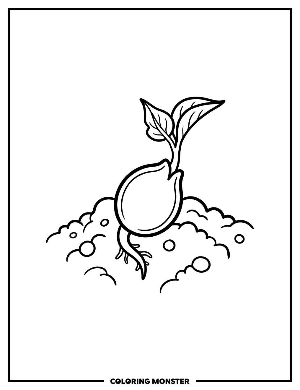 Sprouting Pumpkin Seed Coloring Page