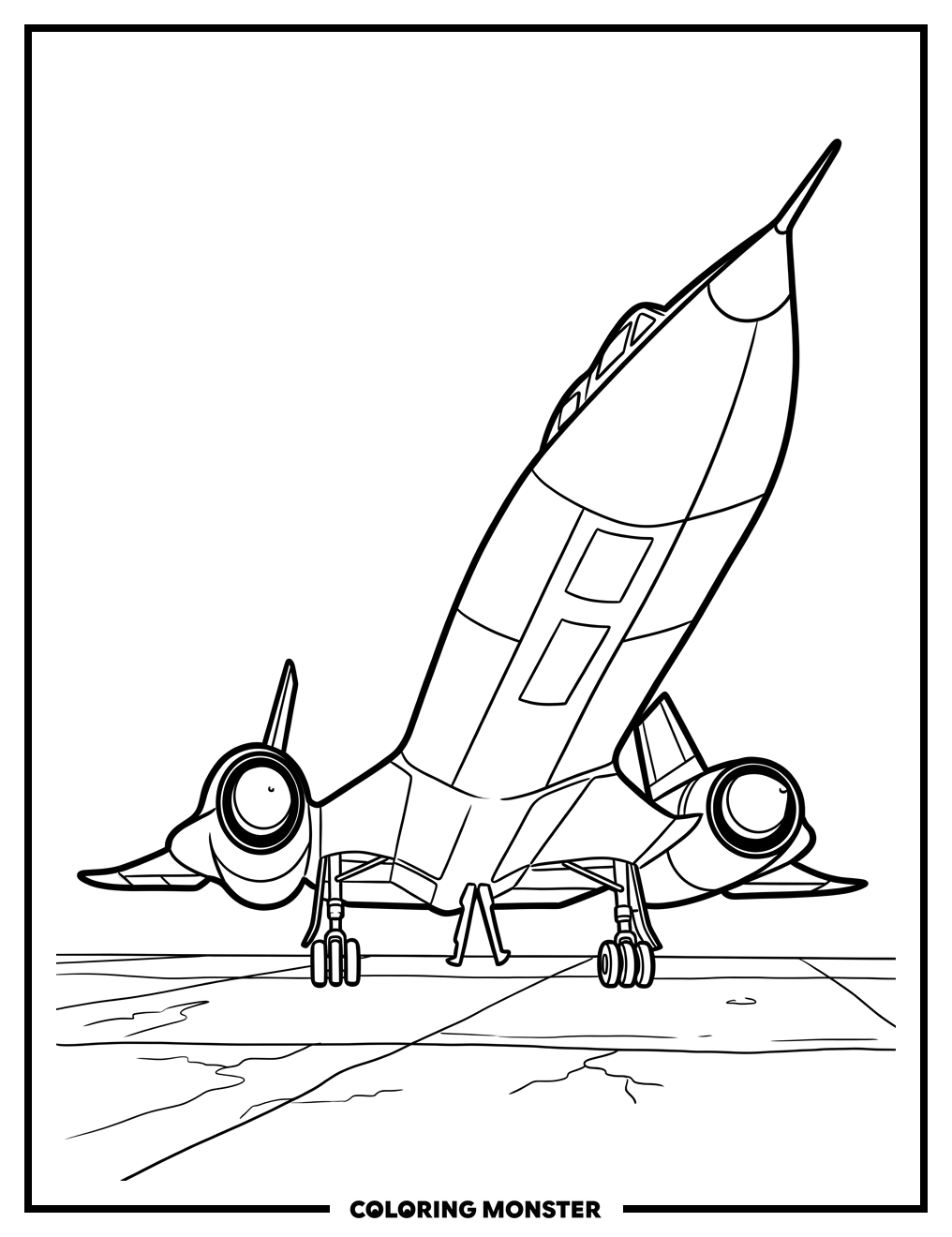 SR-71 Blackbird Jet Coloring Page